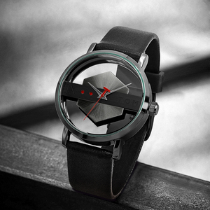 TOMI T100 Hollow <b>Perspective</b> Quartz Watch | Rose Gold Case · Brown Leather Strap · Unisex Fashion · Couple Style - Product Image 4