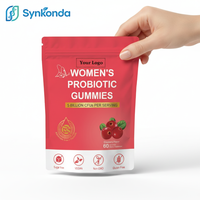 Complément alimentaire probiotique pour femmes adultes, gommes prébiotiques, soutien immunitaire, santé digestive, santé intestinale, équilibre féminin, végétalien