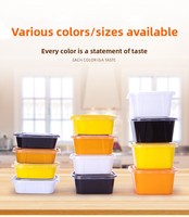 Boîte d'emballage jetable en plastique épaissi de style américain, petite boîte carrée pour desserts, idéale pour la gelée de plantes et le riz