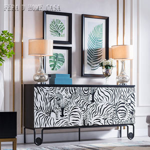 עיצוב איטלקי סלון עץ חדר ארון זברה עיצוב מודרני ארון זברה - Product Image 4