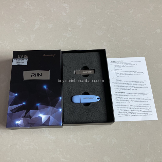 Professional Digital Printing RIIN RIP Software and Dongle Use for UV DTF Eco Solvent Roll Flatbed Printer Printing Software