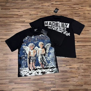 T-shirt Homme Respirant Imprimé Lettres et Dessins Animés Diamant Pré et Post-émaillés, Nouvelle Collection Été Tendance MIXED EMOTION - Product Image 4