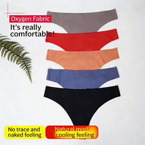 <span class=keywords><strong>Slip</strong></span> Donna in Seta Ghiaccio <span class=keywords><strong>Senza</strong></span> Cuciture, Invisibili, Morbidi, Traspiranti ed Elasticizzati per Uso Quotidiano - Product Image 2