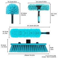 Ensemble de brosses de nettoyage à long manche réglable, directement de l'usine, pour fenêtres, bardages et bateaux – Options multi-tailles