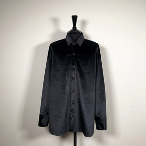 <span class=keywords><strong>Chemise</strong></span> en <span class=keywords><strong>velours</strong></span> pour hommes, chemisier élégant et rétro en peluche, de style décontracté, hauts de Club de fête, chemises de luxe, rouge <span class=keywords><strong>bordeaux</strong></span> - Product Image 4