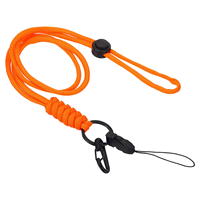 Cordon de cou en polyester tissé avec crochet, sangle longue réglable, porte-carte d'identité, porte-clés, porte-badge, logo personnalisé, orange
