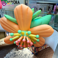 Ballon publicitaire gonflable géant en forme de lotus lumineux personnalisé avec éclairage LED pour la décoration de scène, de fête et d'événements