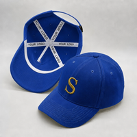 Casquette de baseball unisexe bleu roi de haute qualité avec logo brodé personnalisé, 6 panneaux, logo brodé, chapeau ajustable, marque privée OEM