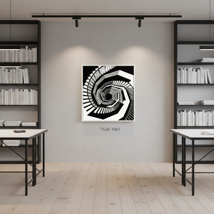 Toile murale cubiste <span class=keywords><strong>noir</strong></span> <span class=keywords><strong>et</strong></span> <span class=keywords><strong>blanc</strong></span>, impression haute définition sur toile, image géométrique abstraite pour décoration de salon moderne - Product Image 3