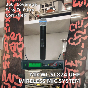 Mới SLX24/beta58 UHF Hệ thống micro không dây beta58 cardioid Tai nghe không dây WL93 ve áo Lavalier mic Sân khấu Karaoke DJ kim loại - Product Image 2