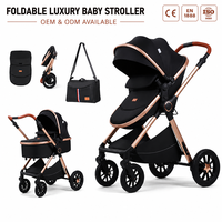 Poussette pliable de luxe pour bébés, poussette multifonctionnelle pour bébés, possibilité de s'asseoir ou de se coucher, poussette de voyage pour nourrissons