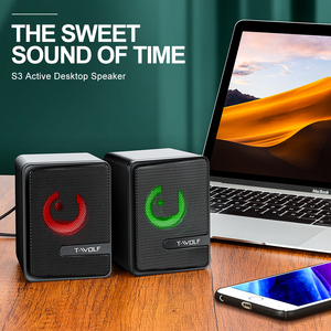 Speaker Komputer Desktop T-WOLF S3 Stereo Sound LED Lampu Warna-warni Subwoofer Sistem Home <span class=keywords><strong>Theater</strong></span> Berkabel Speaker Multimedia Gaming - Product Image 5
