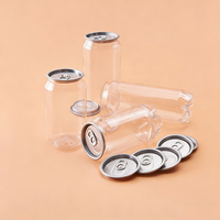 Boîtes de boissons en PET transparentes avec logo personnalisé et couvercle en aluminium pour thé au lait, cola, soda, jus