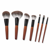 Ensemble de pinceaux de maquillage de luxe en poils de renard des neiges, professionnels, en poils d'animaux naturels, pour poudre, blush, illuminateur, fard à paupières, logo personnalisé