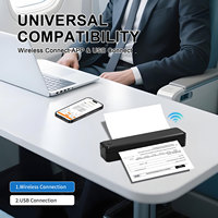 Printer termal saku Mini A4 nirkabel, Printer dokumen tanpa tinta genggam untuk rumah atau kantor