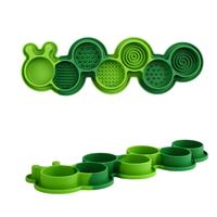 Tapis à lécher pour chiens et chats NicePets Caterpillar Slow Feeder |   Tapis d'enrichissement à 7 zones en silicone de qualité alimentaire |   Anti-étouffement