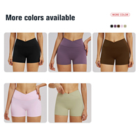 Shorts de sport taille haute pour femme à séchage rapide avec logo personnalisé, effet push-up, pour fitness et yoga