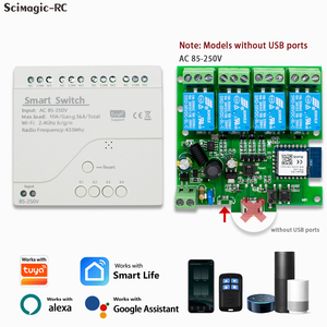 Compatible con Tuya Smart Life, Interruptor Wifi AC85-250V, Relé Inalámbrico con Función de Auto-Bloqueo/Pulsación Continua, Automatización del Hogar Inteligente para Control de Acceso a Puertas - Product Image 2