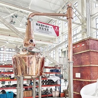 Alambic en cuivre DYE 500L pour la distillation du whisky et du brandy, distillateur d'alcool pour la production de whisky et de brandy