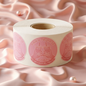 สติกเกอร์ติดเองแบบวงกลม Pinky Promise Boba กันน้ำ กันน้ำมัน ติดแน่น สำหรับบรรจุภัณฑ์เครื่องดื่ม - Product Image 2