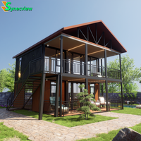 Maison préfabriquée extensible à double étage et double aile, idéale pour les gîtes de villégiature