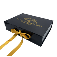 Boîte d'emballage de luxe pour produits de beauté, boîte cadeau magnétique noire brillante personnalisée avec logo, coffrets cosmétiques rigides pliables, boîtes à maquillage