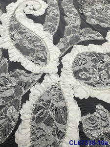 Lisami Beans Dotted Wave Fashion Sequins Gold Blue Black Party Bridal Wedding Design Lace Fabric for Luxury Dress and Occasion - Product Image 5