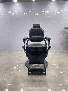 Fauteuil de barbier vintage haut de gamme, professionnel, hydraulique, pivotant, pour salon de coiffure - Product Image 4