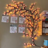 TSINYE LED Willow dalam ruangan dinding pintu jendela Lampu Natal Cherry LED pohon cabang pohon pohon pohon pohon Willow anggur 8 mode lampu