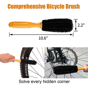 Kit de 9 brosses de nettoyage pour chaîne de vélo et moto, outils de nettoyage de pneus, kit de brosses pour pignons - Product Image 4