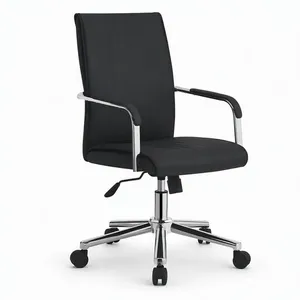 Chaise de bureau exécutive pivotante en cuir PU à dossier haut, réglable en hauteur, avec accoudoirs - Product Image 2