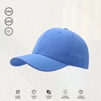 Casquette OEM découpée au laser perforée, 6 panneaux, visière incurvée, en coton respirant, style Dad Hat, logo personnalisé, vente en gros