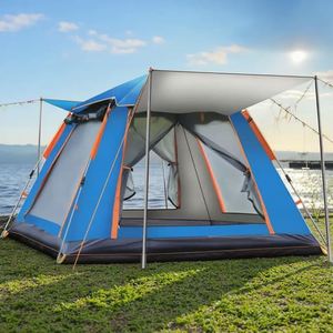 Tente de camping automatique pliable pour grande famille, légère, imperméable, en Oxford 210D, pour la randonnée en plein air - Product Image 1