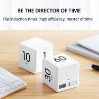 Nouveau Cube préréglé minuterie pratique Portable outil de gestion du temps étude cuisine cuisson renversement Pause compte à rebours Cube minuteries