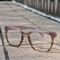 Montures de lunettes rectangulaires en acétate rose Havana, monture intégrale, pour adultes, unisexe, légères, correction de la vue, usage quotidien