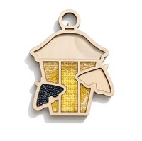 Kit de sous-verres en bois à peinture diamantée 5D motif chat mignon, mosaïque de strass, pour décoration de table et artisanat, cadeau pour enfants et adultes