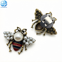 Clip de chaussure amovible en forme de perle d'abeille, bijou de chaussure personnalisé, broche abeille en alliage plaqué or et émail pour tenues DIY