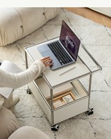Table console roulante de luxe moderne Bauhaus en acier inoxydable, chariot de rangement mobile, mobilier de salon durable