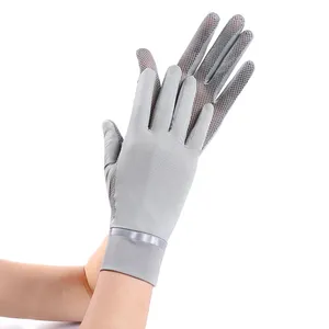 ถุงมือผ้าไอซ์ซิลค์ลายลูกไม้,ถุงมือตาข่ายเนื้อบางเบาสัมผัสหน้าจอได้ถุงมือขับรถผ้าวิสคอสสำหรับผู้หญิงถุงมือกันแดด UV สำหรับฤดูร้อน