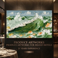 Tableau sur toile minimaliste contemporain, paysage de montagne peint à la main à l'huile, décoration murale abstraite pour chambre à coucher, œuvre d'art encadrée pour intérieur