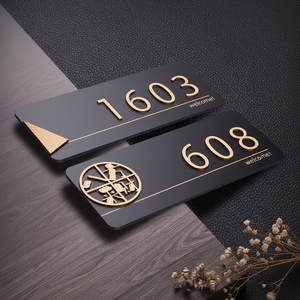 Numéros de maison personnalisés pour la maison, numéros de porte personnalisés adhésifs pour l'adresse, hôtel, appartement, bureau, plaque moderne - Product Image 1