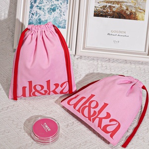 Biểu Tượng Tùy Chỉnh Bông Vải Túi In Soild Quà Tặng Pouch Có Thể Tái Chế Dây Kéo Bông Ví Đồ Lót Lưu Trữ Túi Bụi - Product Image 5