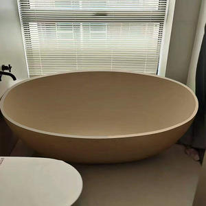 Baignoire autoportante pour hôtel, salle de bain intérieure, en surface solide, pour adultes, avec drain en pierre, écologique - Product Image 5