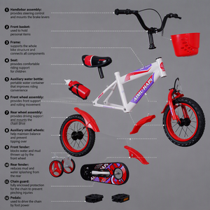 Bicicleta Infantil de 12 Pulgadas con Ruedas de Entrenamiento, Cuadro de Acero de Alto Carbono, 1 Velocidad, para Niños, Ciclismo al Aire Libre, Superventas - Product Image 2
