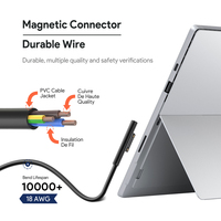 Chargeur adaptateur 65W 15V 4A pour tablettes Microsoft Surface Book Pro 3/4/5/6/Go Connexion de bureau à sortie CC