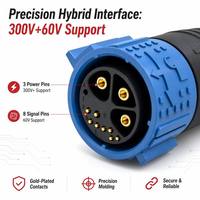 Hybrid Wasserdichter Steckverbinder M25 3+8 Pin 30A+5A 300V+60V Push-Lock IP67 für Runde Strom- und Signalstecker für BMS OEM