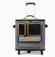 Sac à dos de transport pour animaux de compagnie (chiens et chats) multifonctionnel, respirant, portable et de haute qualité, avec roulettes – Service de première classe