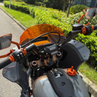 Manillar de Motocicleta de 5.5 Pulgadas de Altura, Ajustable, con Abrazadera de 1 Pulgada, Estilo Cable y Acelerador Electrónico para la Mayoría de los Modelos Harley