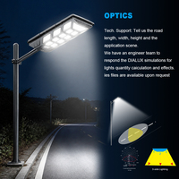 Lampadaire solaire tout-en-un haute luminosité pour extérieur avec bras de lampe 1000W 2000W, éclairage de rue, jardin et allée avec télécommande