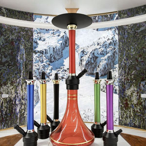 Ensemble de tiges de chicha en verre moderne, rouge transparent, 64 cm, avec tiges de rechange colorées pour usage en lounge - Product Image 5